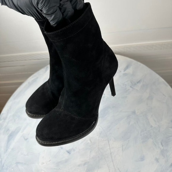 Suede Leather Boots/Heels Black Ann Demeulemeester - Picture 5 of 10